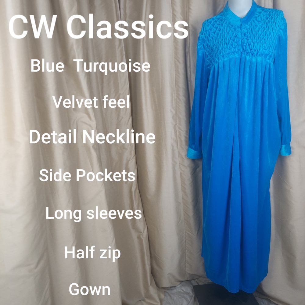 Classic Blue Velvet Dress